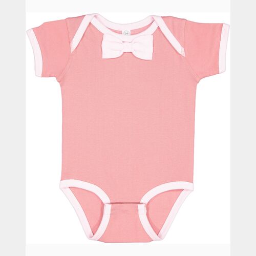 Rabbit Skins Infant Baby Rib Bow Tie Bodysuit Thumbnail