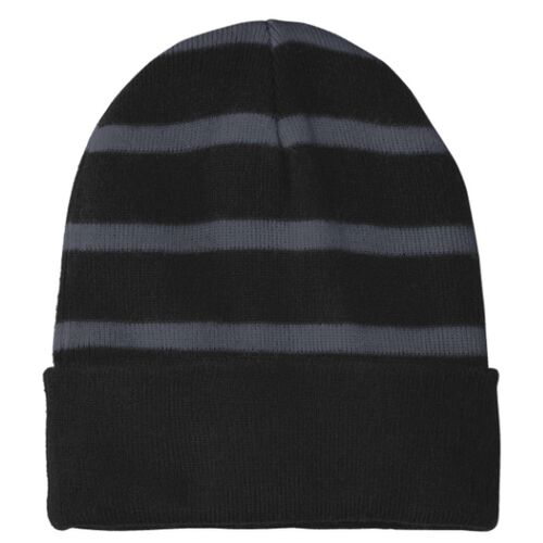 Sport-Tek® Striped Beanie with Solid Band Thumbnail