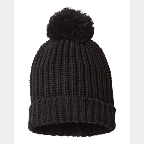 Chunky Cable with Cuff & Pom Beanie Thumbnail