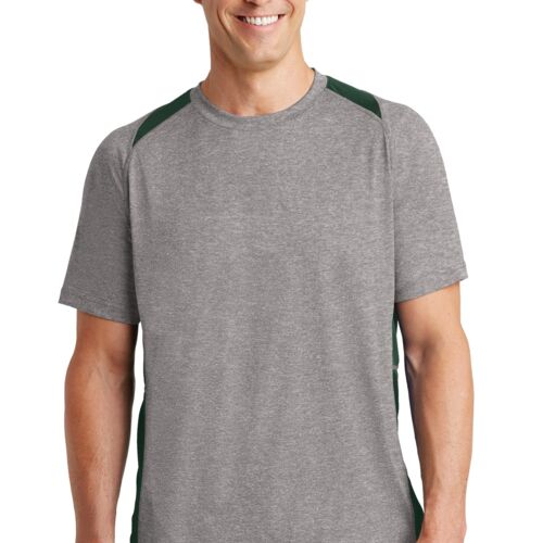 Unisex Heather Colorblock Poly T Shirt Thumbnail