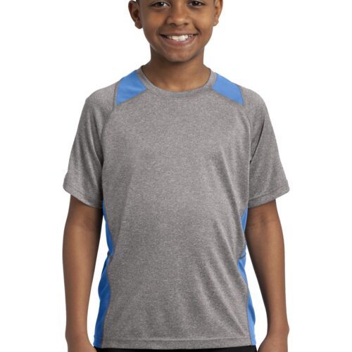 Youth Poly Heather Colorblock T-Shirt Thumbnail