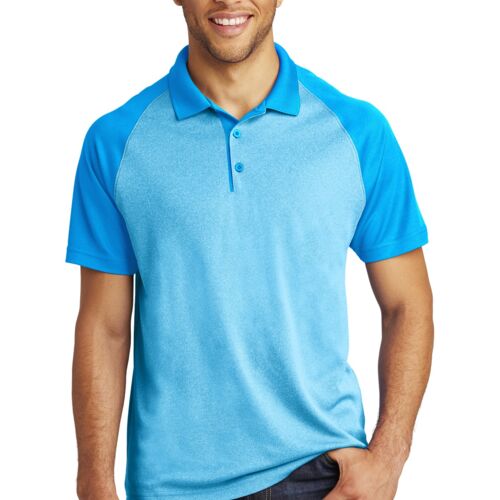 Adult RacerMesh Raglan Heather Block Polo Thumbnail